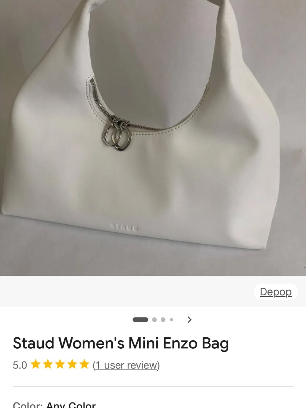 STAUD White Enzo Mini Top-Handle Bag! Gorgeous! - Picture 9 of 12
